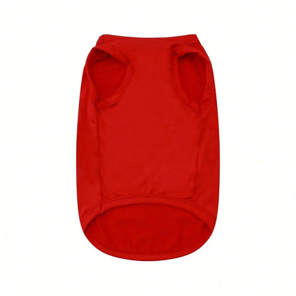 1pc Letter Print Dog Vest Tank Top, Featuring A Playful 'Where's The Food' Back Print