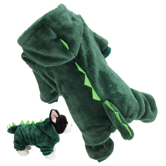 Dog Dinosaur Design Costume or Cat Dog Dinosaur Hoodies Soft And Warm