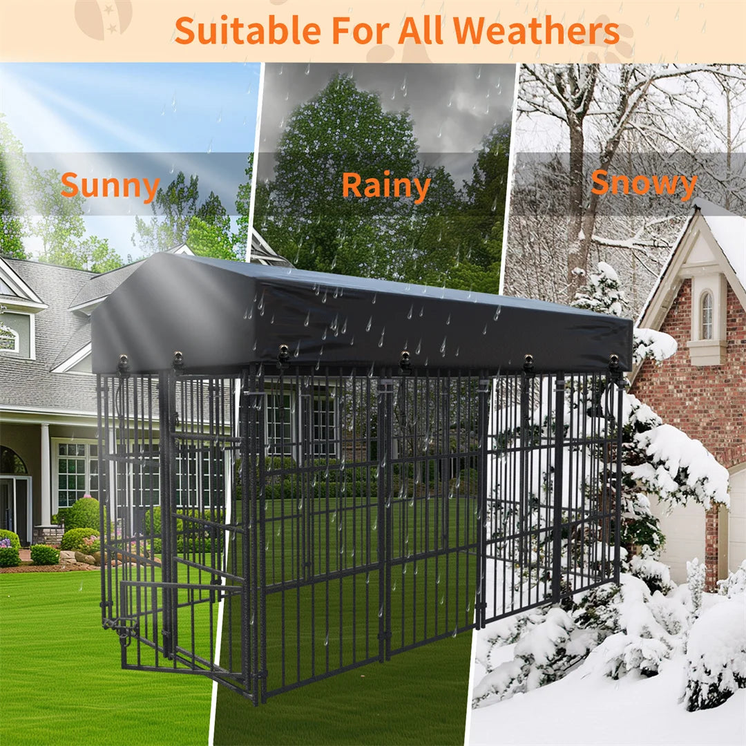 Heavy Duty Kennel, Welded Metal Playpen 64.9”, Large Animal Cage for Outdoor And Indoor Use
