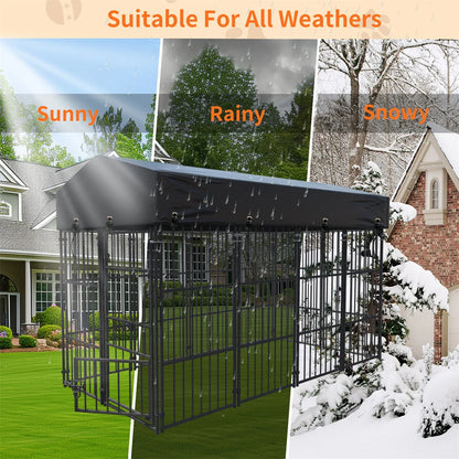Heavy Duty Kennel, Welded Metal Playpen 64.9”, Large Animal Cage for Outdoor And Indoor Use