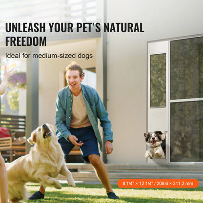 Dog Door Sliding Glass Door Adjustable Height Doggy Door Sliding Doors Aluminum Frame Tempered Glass Pet Door