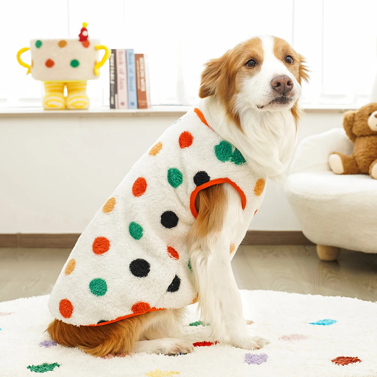 Cute Dog Jacket Soft Fleece Warm For Medium and Large Dogs