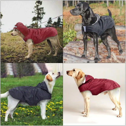 Dog Raincoat Jacket Clothes Reflective Waterproof Rain Poncho