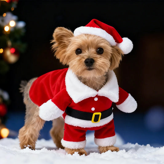 Cute Dog Santa Claus Outfit Christmas Costume for Small Dogs & Cats