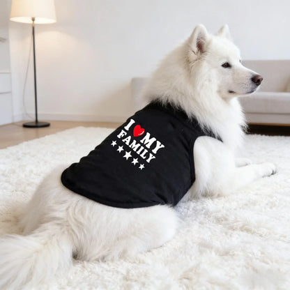 1pc I LOVE MY FAMILY printed pet vest, Spring new classic letters printed pet sleeveless T-shirt,Dogs and Cats