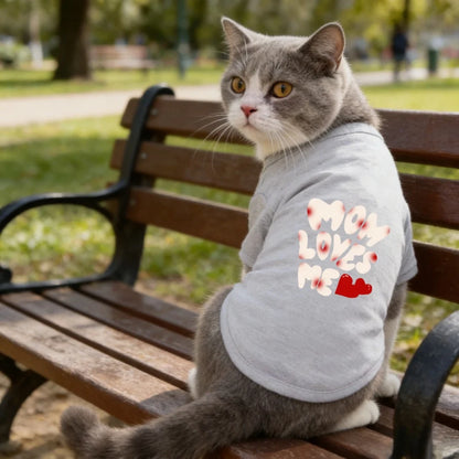1pc   MOM LOVES ME printed pet  T-shirt, short sleeved, Dogs & Cats