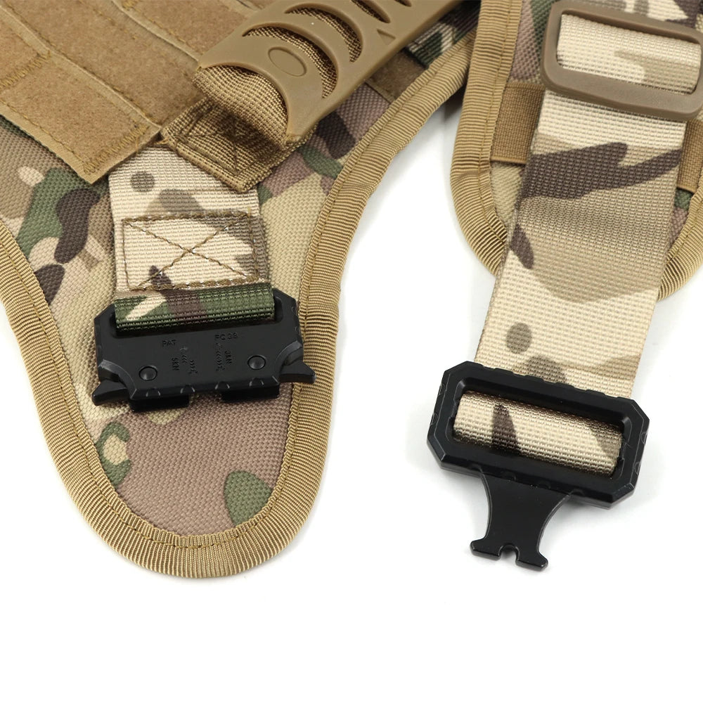 Tactical Dog Harness Leash Set for Large Dogs, Military Harnesses for Training Walking Hunting
