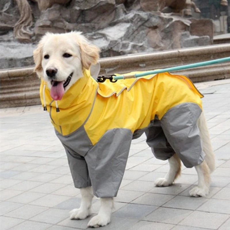 Dog Raincoat Waterproof Hooded Jumpsuit Cloak For Small or Big Dogs
