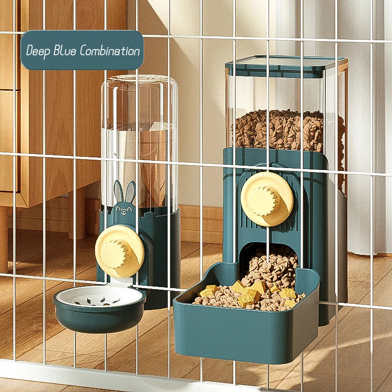 Automatic Pet Bowls Cage Hanging Feeder Dog Water Bottle Food Container Dispenser Bowl for Puppy or Cats