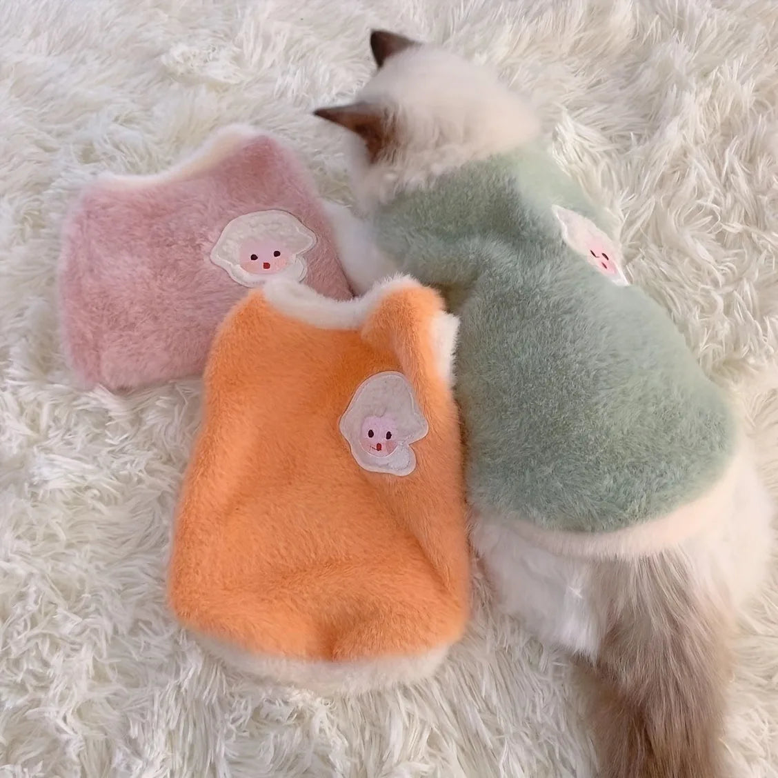 Warm Kitten Clothes for Winter, Sweater Vests