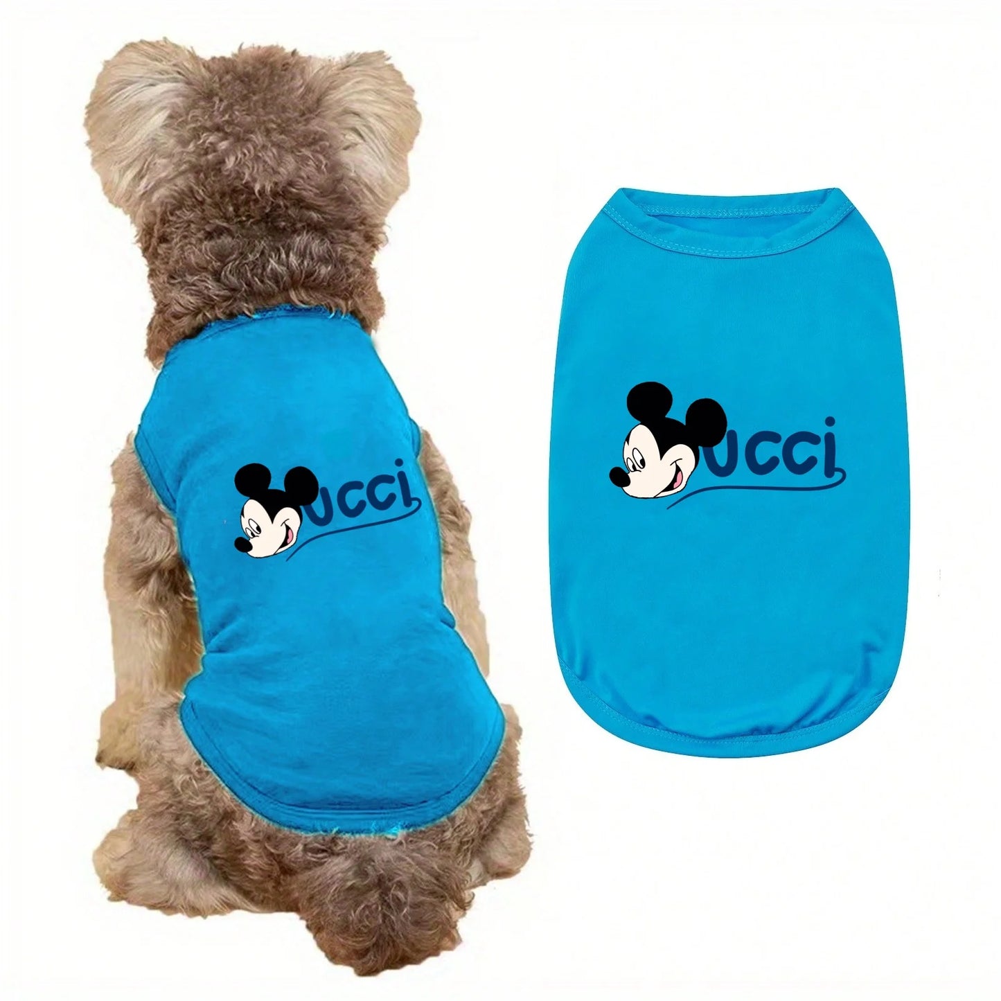 1pc   Mickey minimalist print printed pet vest, soft and breathable pet sleeveless T-shirt