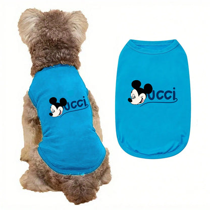 1pc   Mickey minimalist print printed pet vest, soft and breathable pet sleeveless T-shirt