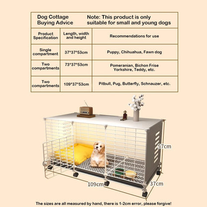 Dog Crate End Table with Wheels & Tray