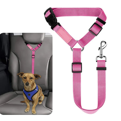 1pc Pet Dog And Cat Seat Belt, Car Headrest Restraint, Adjustable Safety Rope