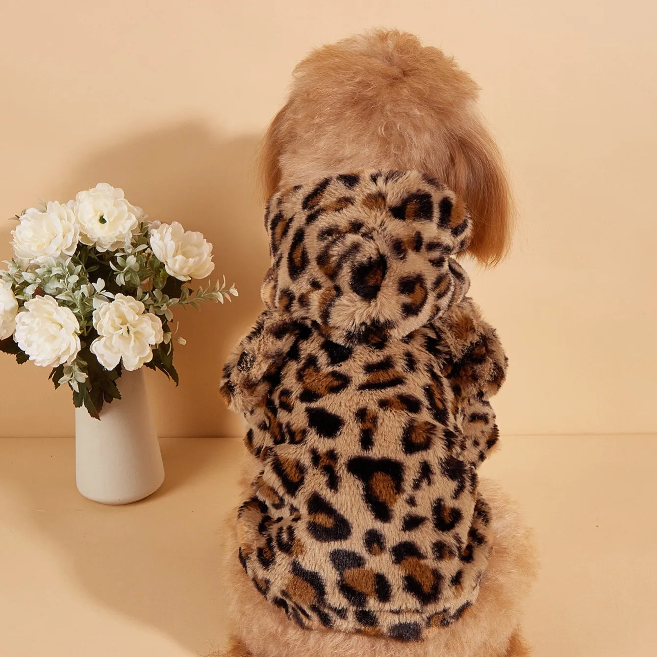 Pet Hoodie For Small & Medium Dogs, Leopard Dog Hoodie With Ears