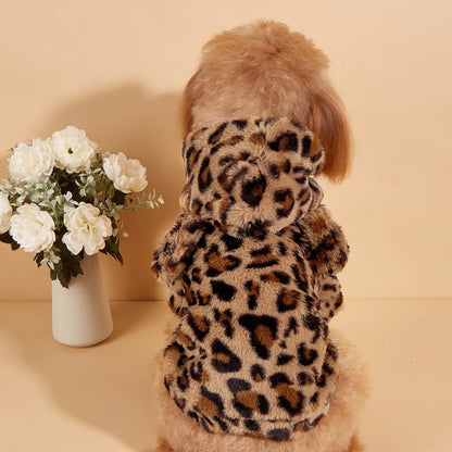 Pet Hoodie For Small & Medium Dogs, Leopard Dog Hoodie With Ears