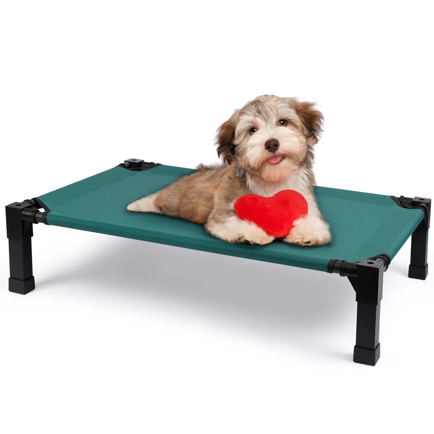 Elevated Dog Bed, Cooling Raised Pet Cot with Chew Proof Washable Breathable Mesh and Metal Frame, Portable