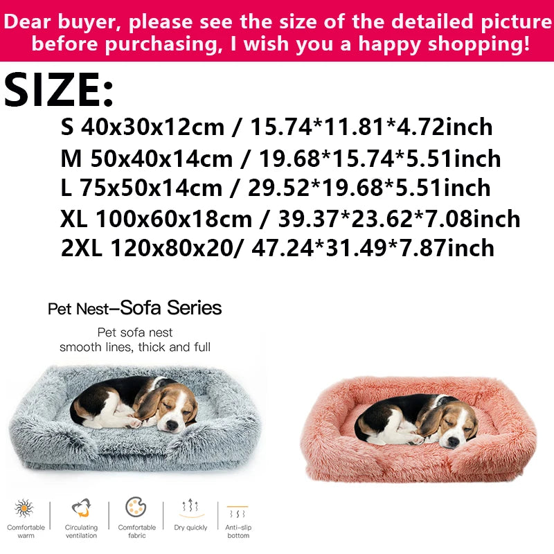 Thickened orthopedic dog bed for large dogs - egg sponge, easy to remove and wash plush cover