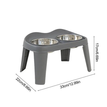 Elevated Dog Feeder, foldable Raised Stand with Double Stainless Steel Food Water Bowls for Small Medium Large Dogs