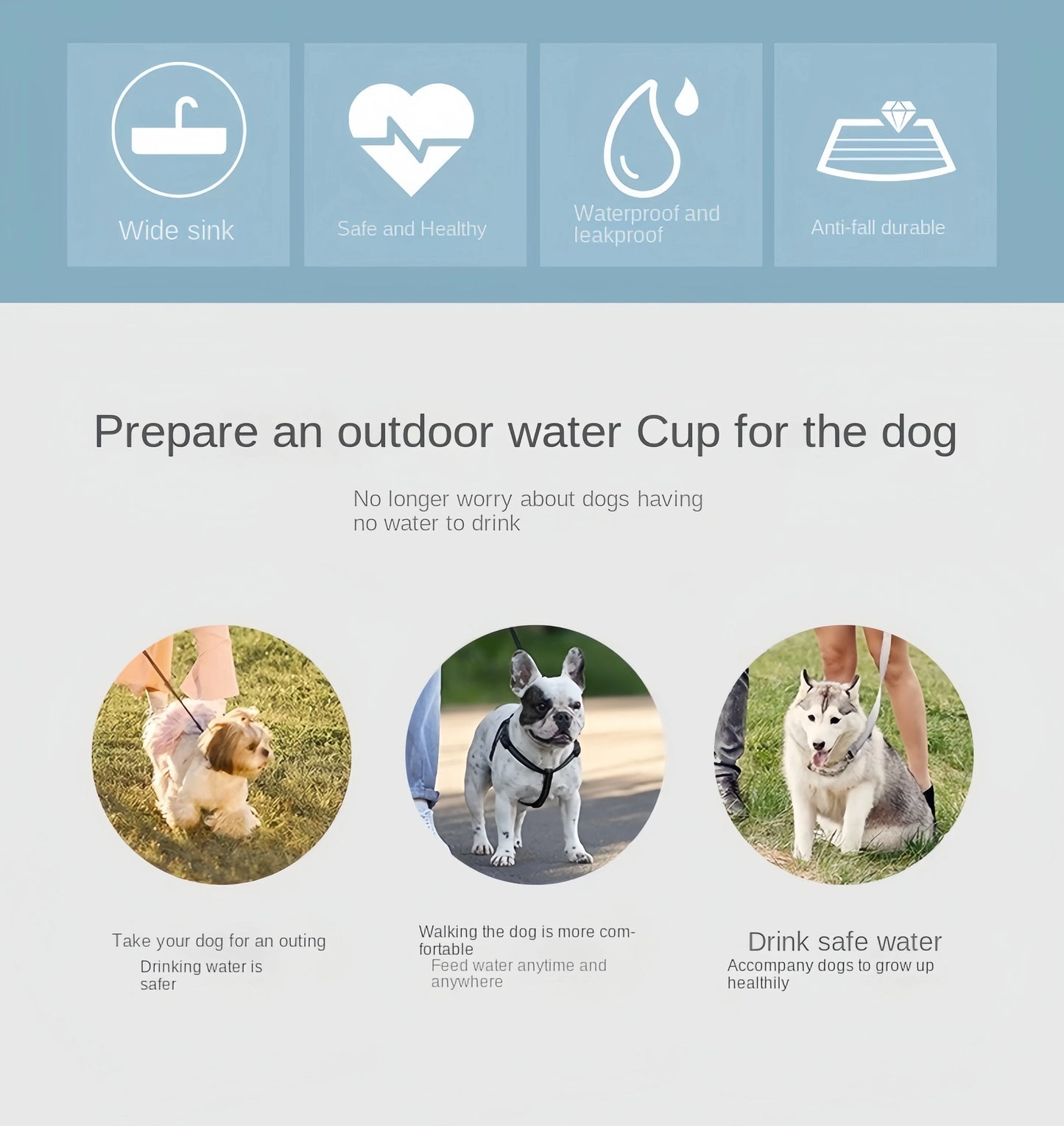 Portable Dog & Cat Water Bottle with Storage Food and Water Container for Travel