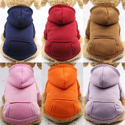 Autumn/Winter Pet Cotton Hooded Sweatshirts for Small Dogs & Cats