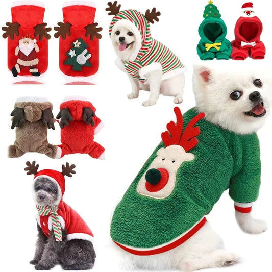 Christmas Clothes Winter Warm Pet Clothes for Small & Medium Dogs