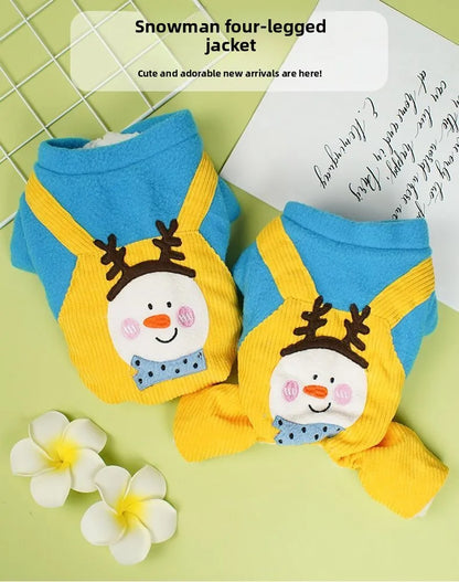 Cat Clothing for Winter Thick Four-legged Coat for Warmth