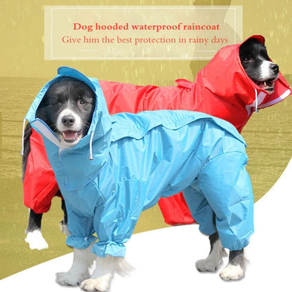 Dog Raincoat Waterproof Hooded Jumpsuit Cloak For Small or Big Dogs