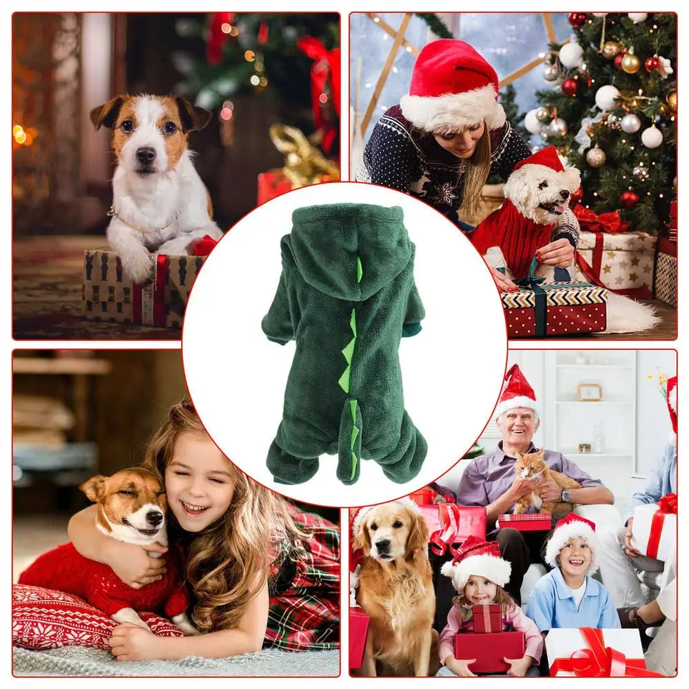 Dog Dinosaur Design Costume or Cat Dog Dinosaur Hoodies Soft And Warm