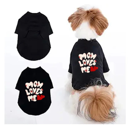 1pc   MOM LOVES ME printed pet  T-shirt, short sleeved, Dogs & Cats