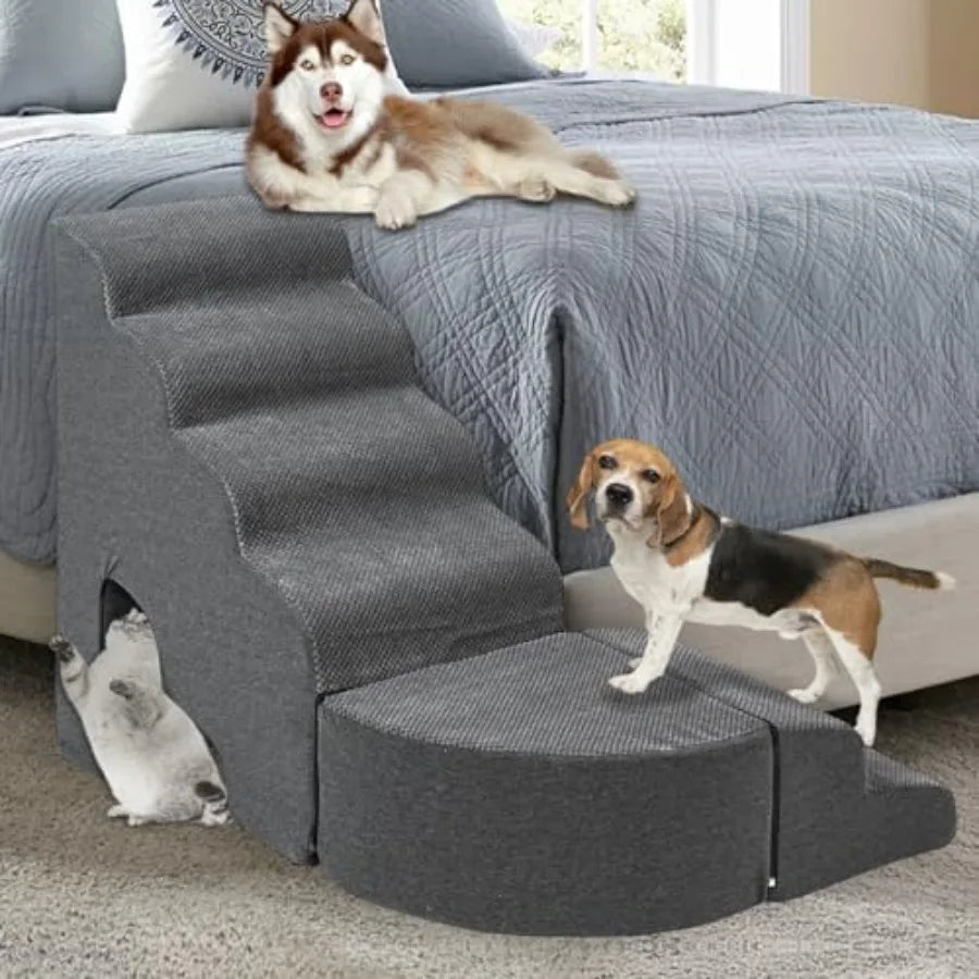 Stable Dog Stairs Steps Ramps for High Beds 30 Inches High Tall 6 Step Pet Stairs