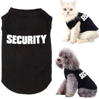 "Security" Clothing for Dogs Summer Pet Clothes Vest for Dogs or Cats, Low Price Pets T-shirt Costume