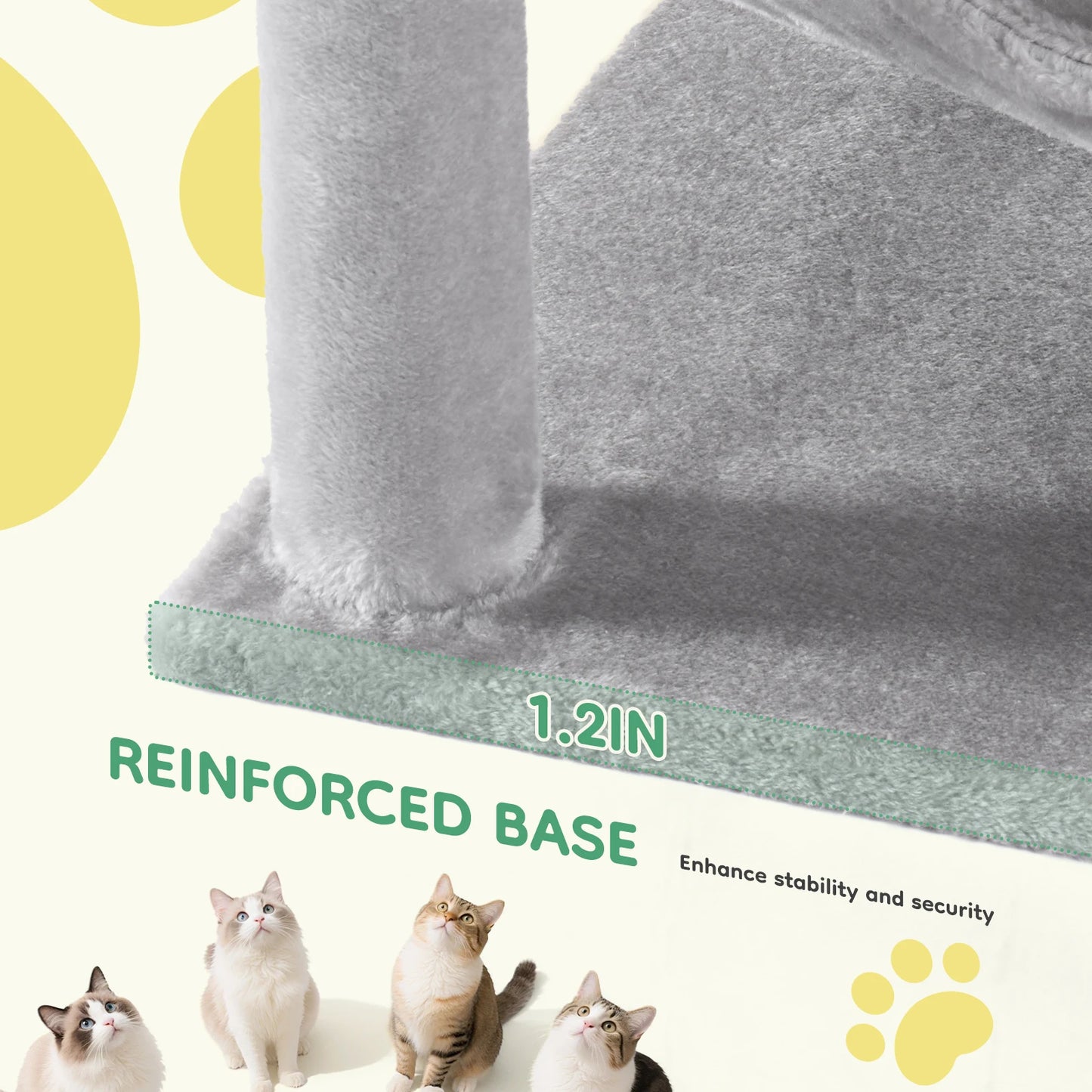 44In Stable Cat Tree Tall Multi-Cat Climbing Tower for Pet Furniture Natural Sisal Scratching Posts