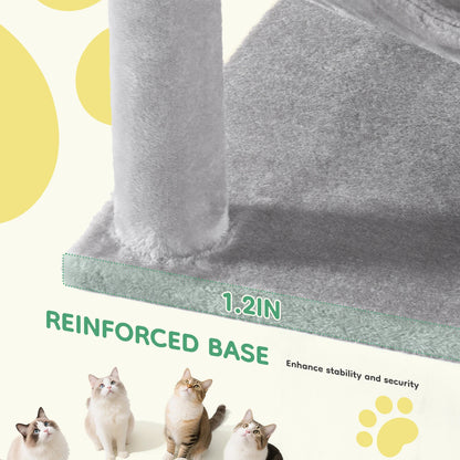 44In Stable Cat Tree Tall Multi-Cat Climbing Tower for Pet Furniture Natural Sisal Scratching Posts