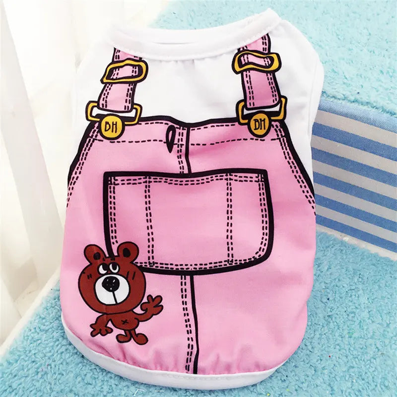 Pet Dog Clothes Cartoon Clothing Puppy Dogs Soft Vests Summer Shirt Casual T-Shirt for Small Pet Supplies