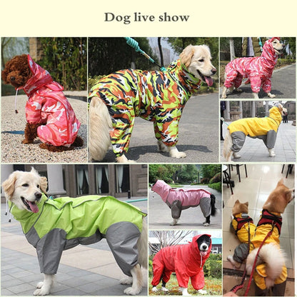 Dog Raincoat Waterproof Hooded Jumpsuit Cloak For Small or Big Dogs