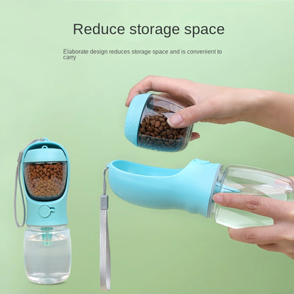 Portable Dog & Cat Water Bottle with Storage Food and Water Container for Travel