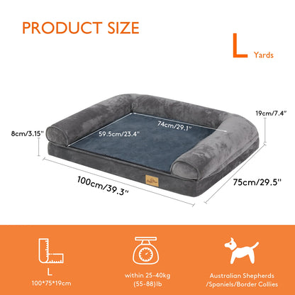 Large Dog Bed, Extra Large Orthopedic Pet Mattress Couch, Removable Washable Cover Soft Sponge Foam