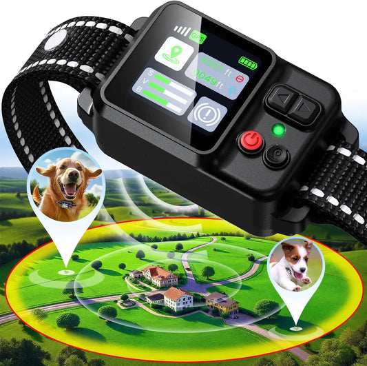 GPS Wireless Dog Fence, Invisible Electric Fence for Dogs, 49-6561ft Range, 3 Training Modes, Rechargeable & Waterproof