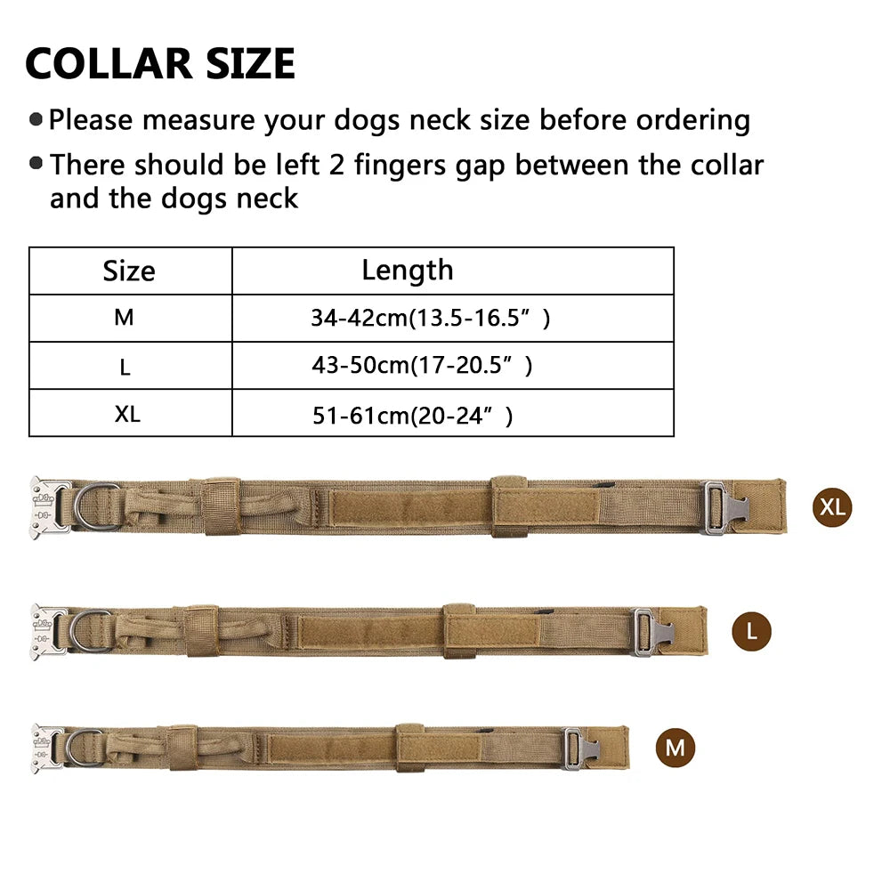 Tactical Dog Harness Collar/Harness and Leash Molle Pouches For Medium Large & Dogs