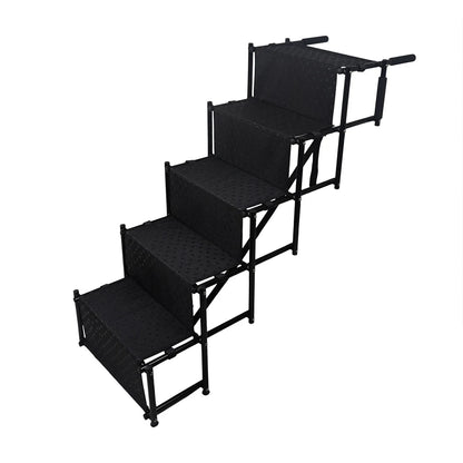 5 Steps Dog Car Ramp for Large Dog Support Up 150 Lbs Foldable Portable Dog Steps