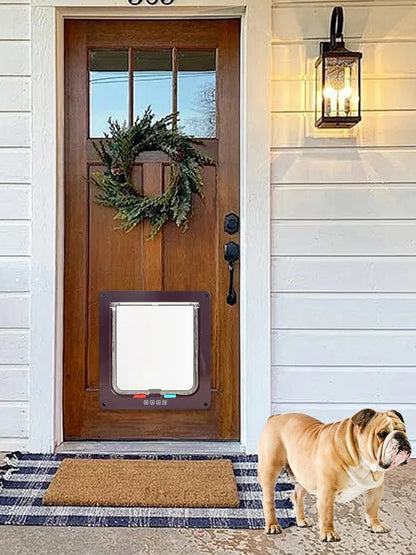 Puppy or Kitten Safety In&out Pet Door with 4 Way Security Lock Dog Cat Flap Door Cat Puppy Safety Gate Pet Doors and Sliding Door