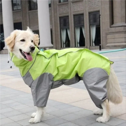 Medium - Large Dog Raincoat, Waterproof, Four Corner Hooded Jacket Poncho