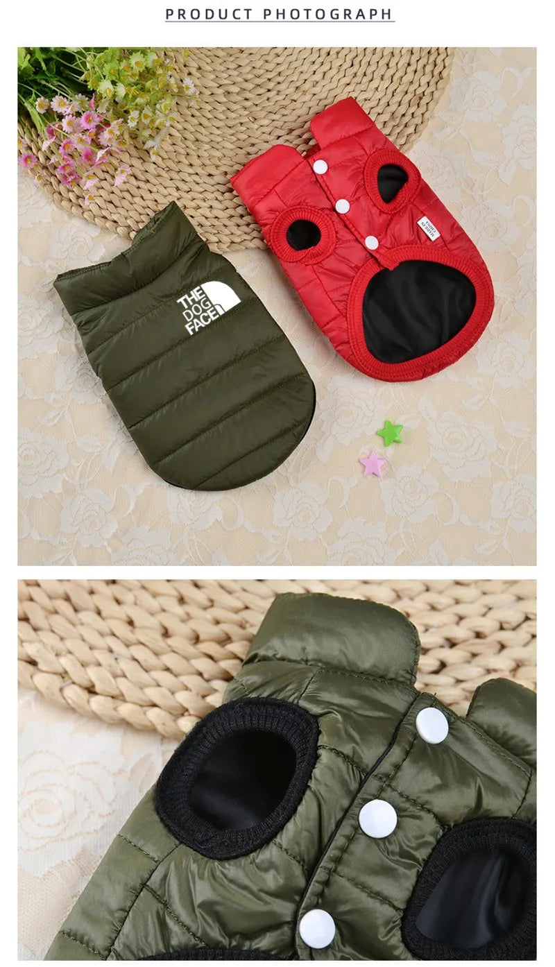 Double Sided Dog Coat Winter Warm Pet Dog Clothes For Small & Medium Dogs