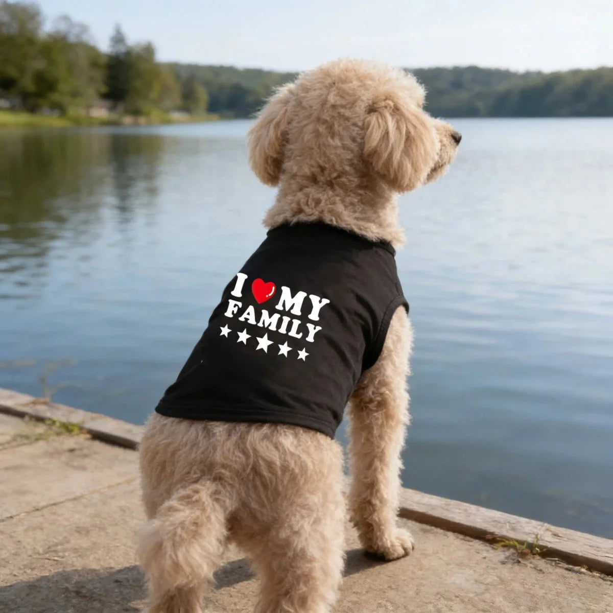 1pc I LOVE MY FAMILY printed pet vest, Spring new classic letters printed pet sleeveless T-shirt,Dogs and Cats