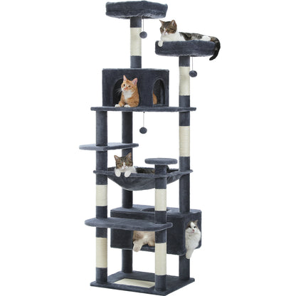 Large Cat Tree and Tower for Indoor Cats With Sisal-Covered Scratching Posts Spacious Hammock Padded Perches and Condos