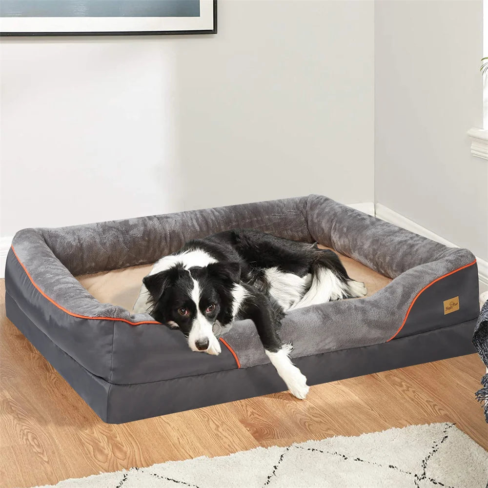 Large Orthopedic Dog Bed, Memory Foam, Pet Sofa Couch, Waterproof, Removable Cover