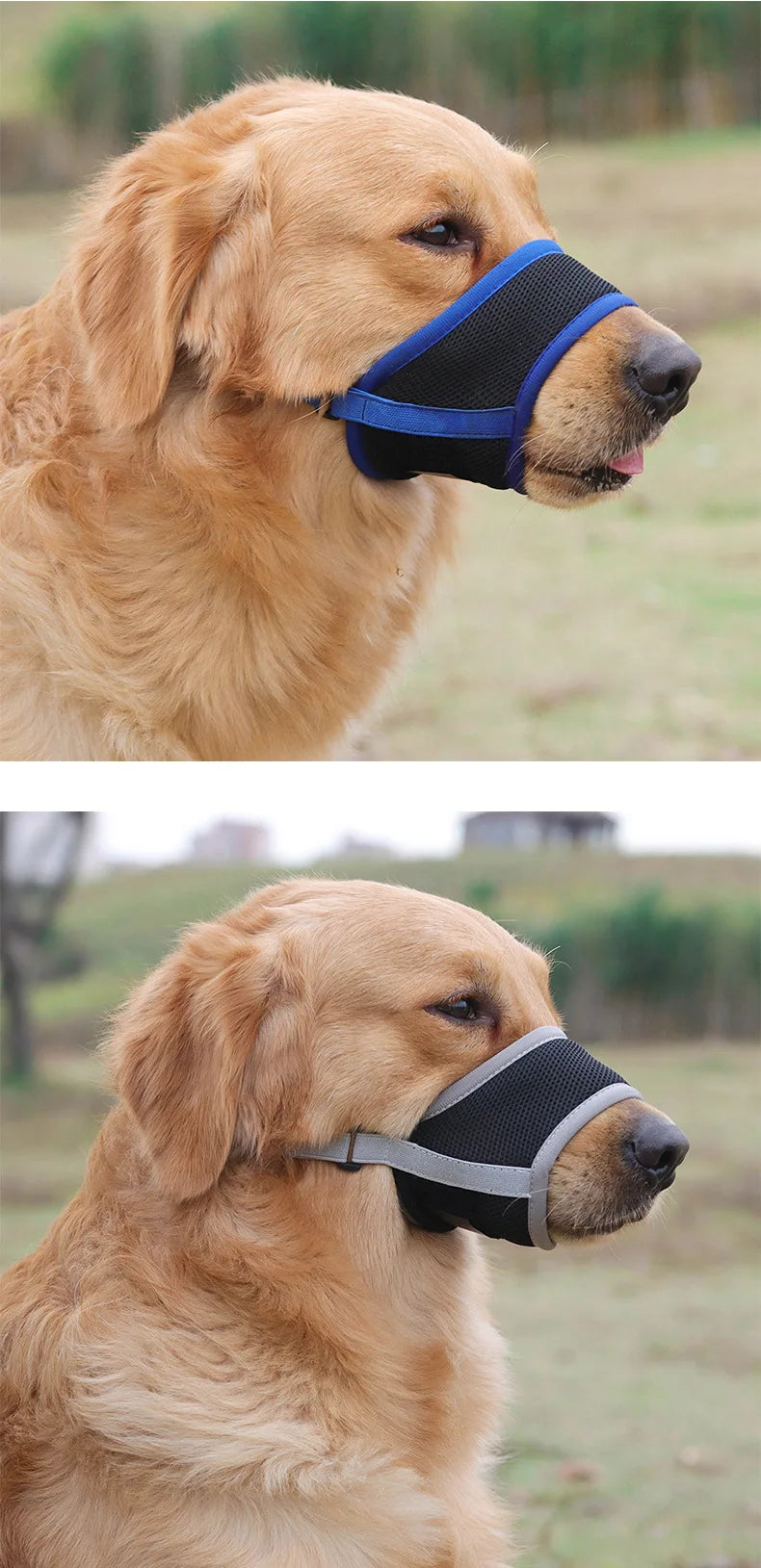 Comfortable Breathable Adjustable Dog Muzzle Anti-Bite, Anti-Eating Pet Muzzle for Small - Large Dogs, Allows Drinking