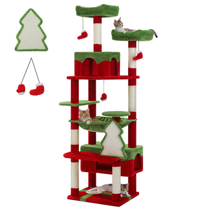 Large Cat Tree and Tower for Indoor Cats With Sisal-Covered Scratching Posts Spacious Hammock Padded Perches and Condos