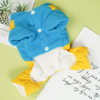 Cat Clothing for Winter Thick Four-legged Coat for Warmth
